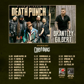 FIVE FINGER DEATH PUNCH AND BRANTLEY GILBERT JOIN FORCES FOR US FALL ARENA TOUR