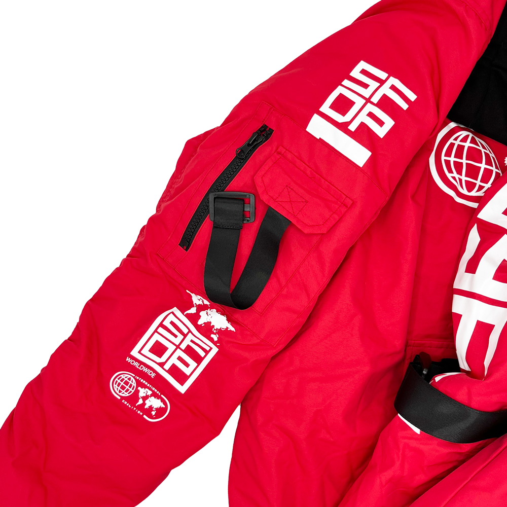GY6 Tech Bomber Jacket - Red – Five Finger Death Punch GY6 Tech Bomber Jacket - Red – Five Finger Death Punch