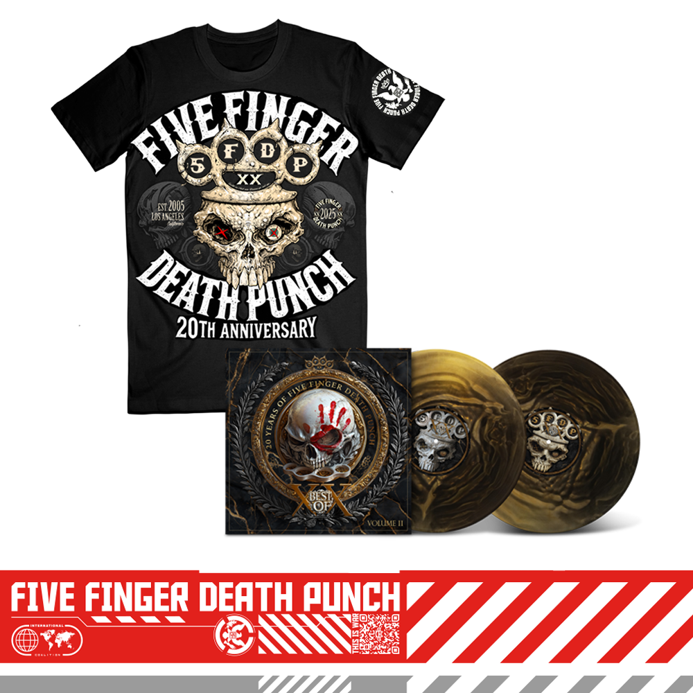 Best of Volume 2 Double Vinyl LP - Gatefold (Exclusive Gold Ripple) + 20th Anniversary Knucklehead T shirt - Black